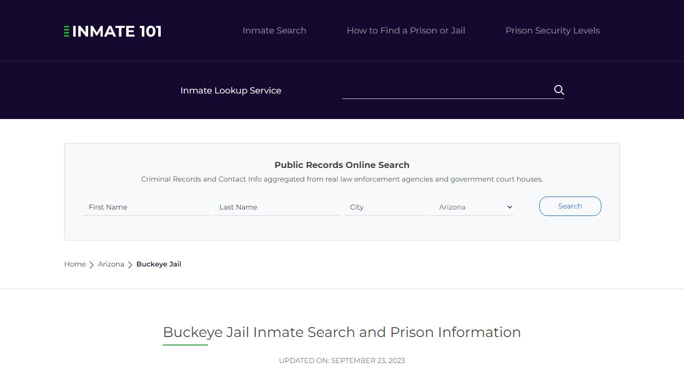 Buckeye Jail Inmate Search and Prison Information